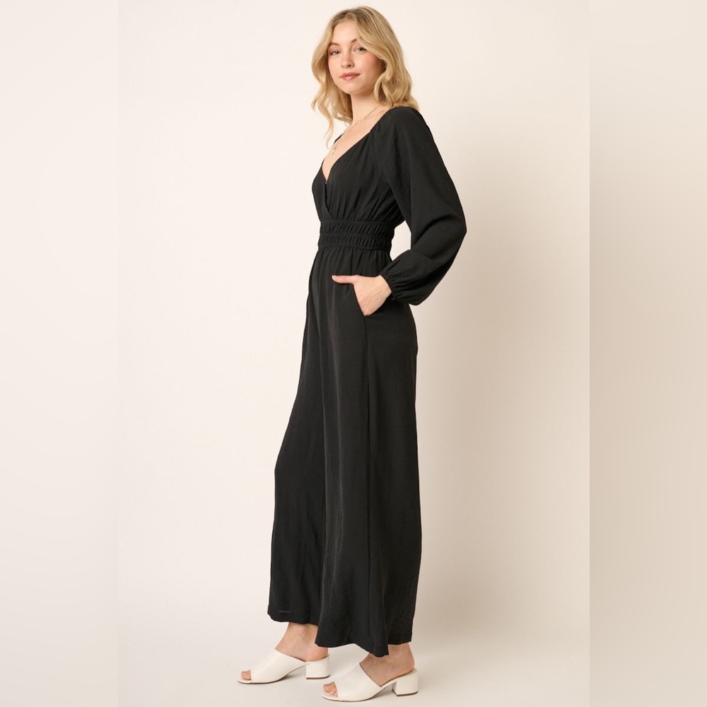 NWT MITTOSHOP Long Sleeve Jumpsuit in MOCHA *not black* - Picture 2 of 4